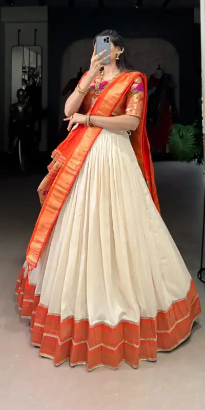 LNB 2007 White Color Vichitra Silk Zari Weaving With Lace Border Lehenga Choli Wedding, Party, Festive, Events Etc. Delivery 4-6 Working Days Rs 2999 | Lehenga, Bollywood Lehenga, Creative Lehenga, Designer Lehenga, Embroidered Lehenga, Party Wear Lehenga