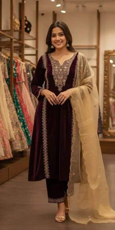 ST 1150 Wine in 9000 Velvet Cut Work & Embroidery Work Salwar Suit . Grab it for ₹1999. Delivery 4-6 Working Days. Shop now. | Jump Suits, Tops & Bottoms, Track Suits, Salwar suit, Casual Suits, Creative suits, Designer Suits, Palazzo Suits, Party Wear Suits, Patiala Suits, Straight Suits, Trendy Wear