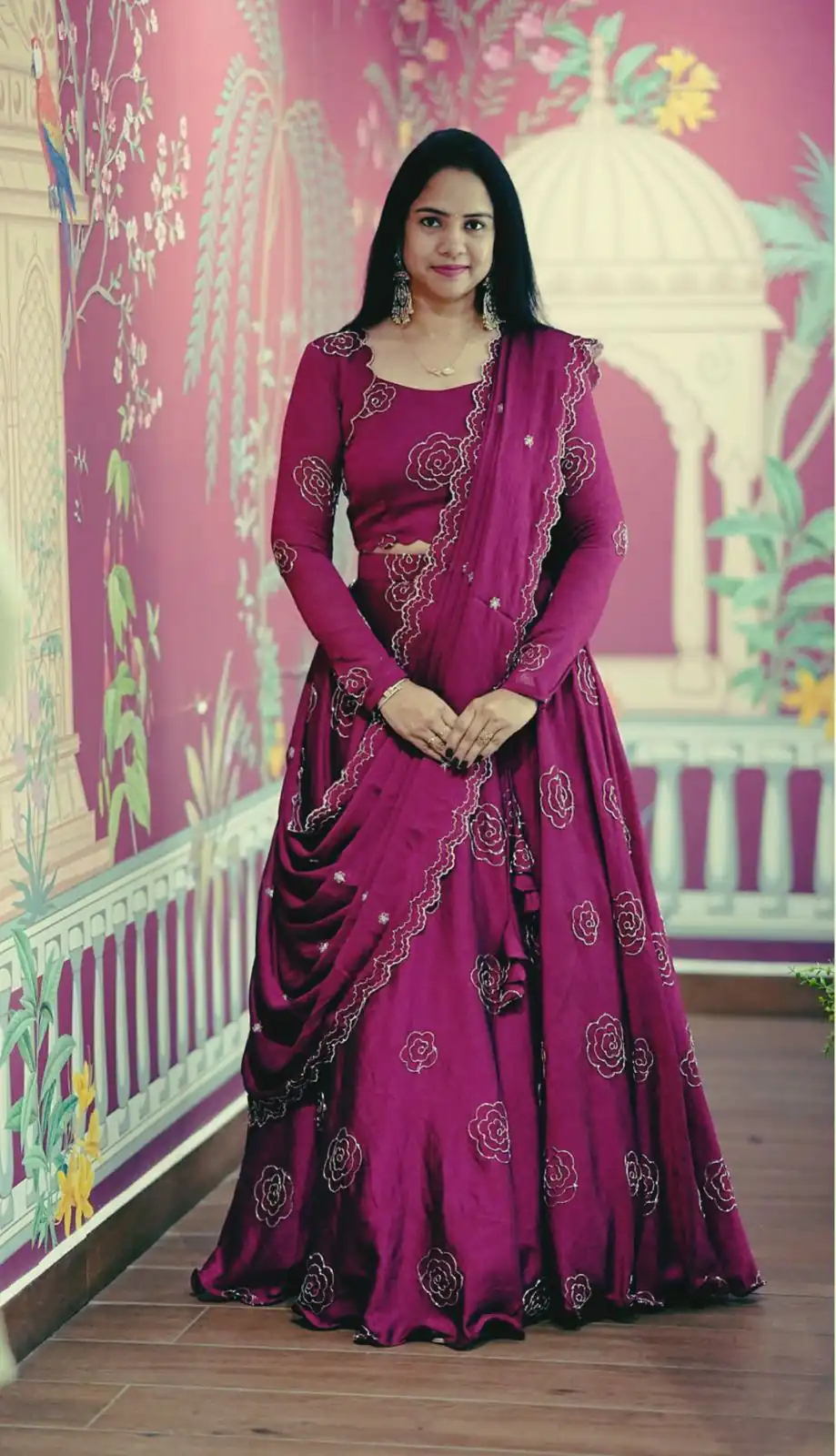 PC 553 Wine Chinon Lehenga Choli Perfect for Wedding, Party, Lohri, Engagement, Family Gatherings – . Affordable Price ₹2449. Delivery 4-6 Working Days | Lehenga, Bollywood Lehenga, Creative Lehenga, Designer Lehenga, Embroidered Lehenga, Party Wear Lehenga