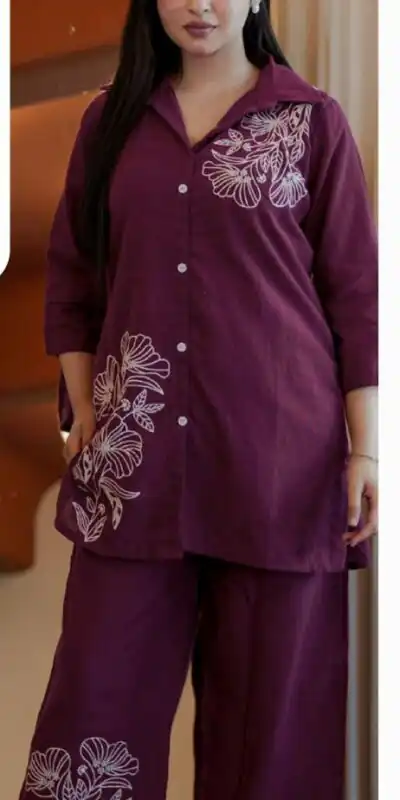 INLI Style-Up Wine Color Cotton Slub Kurti with Embroidery Work. Affordable Price ₹1499. Delivery 4-6 Working Days. Shop now. | Kurti, Bollywood Kurti, Creative Kurtis, Designer Kurti, Party Wear Kurti, Selfie Kurti