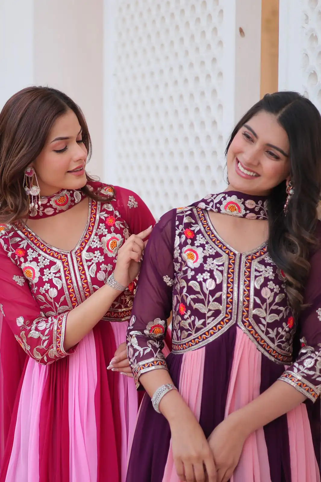 Ram 079 Wine Fox Georgette Gown Perfect for Wedding, Party, Eid, Temple Visit, Pongal – . Best Price ₹2049. Delivery 4-6 Working Days. Shop now. | Gowns, Bollywood Gowns, Creative Gowns, Designer Gowns, Embroidered Gowns, Party Wear Gowns