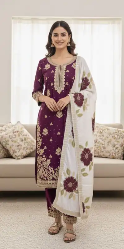 SRK 5315 Wine Organza SILK Salwar Suit Perfect for Wedding, Party, Lohri, Ethnic Day, Eid – . Affordable Price ₹2499. Delivery 4-6 Working Days. | Jump Suits, Tops & Bottoms, Track Suits, Salwar suit, Casual Suits, Creative suits, Designer Suits, Palazzo Suits, Party Wear Suits, Patiala Suits, Straight Suits, Trendy Wear