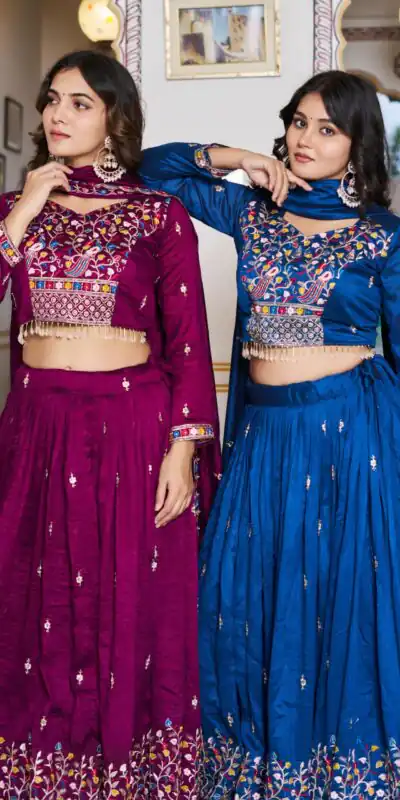 Ram 147 Wine Vichitra Silk Lehenga Choli Perfect for Wedding, Party, Ganesh Chaturthi, Housewarming, Engagement – . Introductory Price ₹3349. Delivery | Lehenga, Bollywood Lehenga, Creative Lehenga, Designer Lehenga, Embroidered Lehenga, Party Wear Lehenga