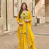 FC Sayuuri 5595 Yellow | Yellow Georgette Salwar Suit with Embroidery Work & Lace Work. Special Price ₹3149. Delivery 4-6 Working Days. Shop now. | Jump Suits, Tops & Bottoms, Track Suits, Salwar suit, Casual Suits, Creative suits, Designer Suits, Palazzo Suits, Party Wear Suits, Patiala Suits, Straight Suits, Trendy Wear