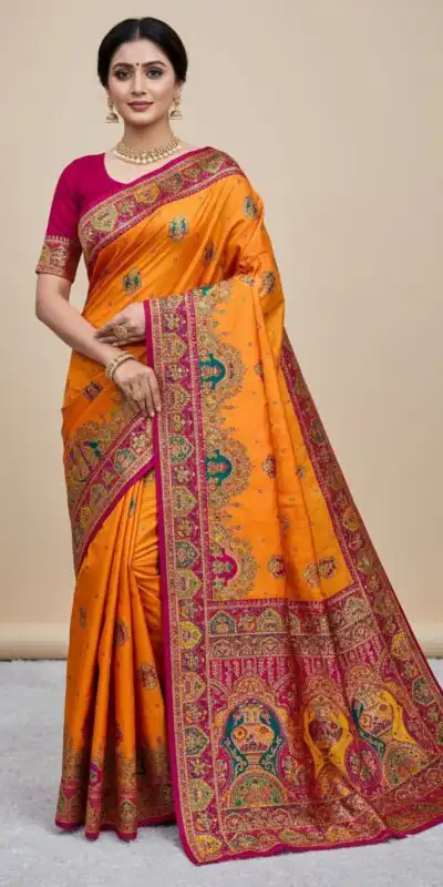 MB 56 Yellow in Color Paithani Silk Lace Border & Lace Work Saree . Special Price ₹2399. Delivery 4-6 Working Days. Shop now. | Sarees, Bollywood Sarees, Creative Sarees, Designer Sarees, Embroidered Sarees, Ethnic Saree, Modern Digital sarees, Party Wear Sarees