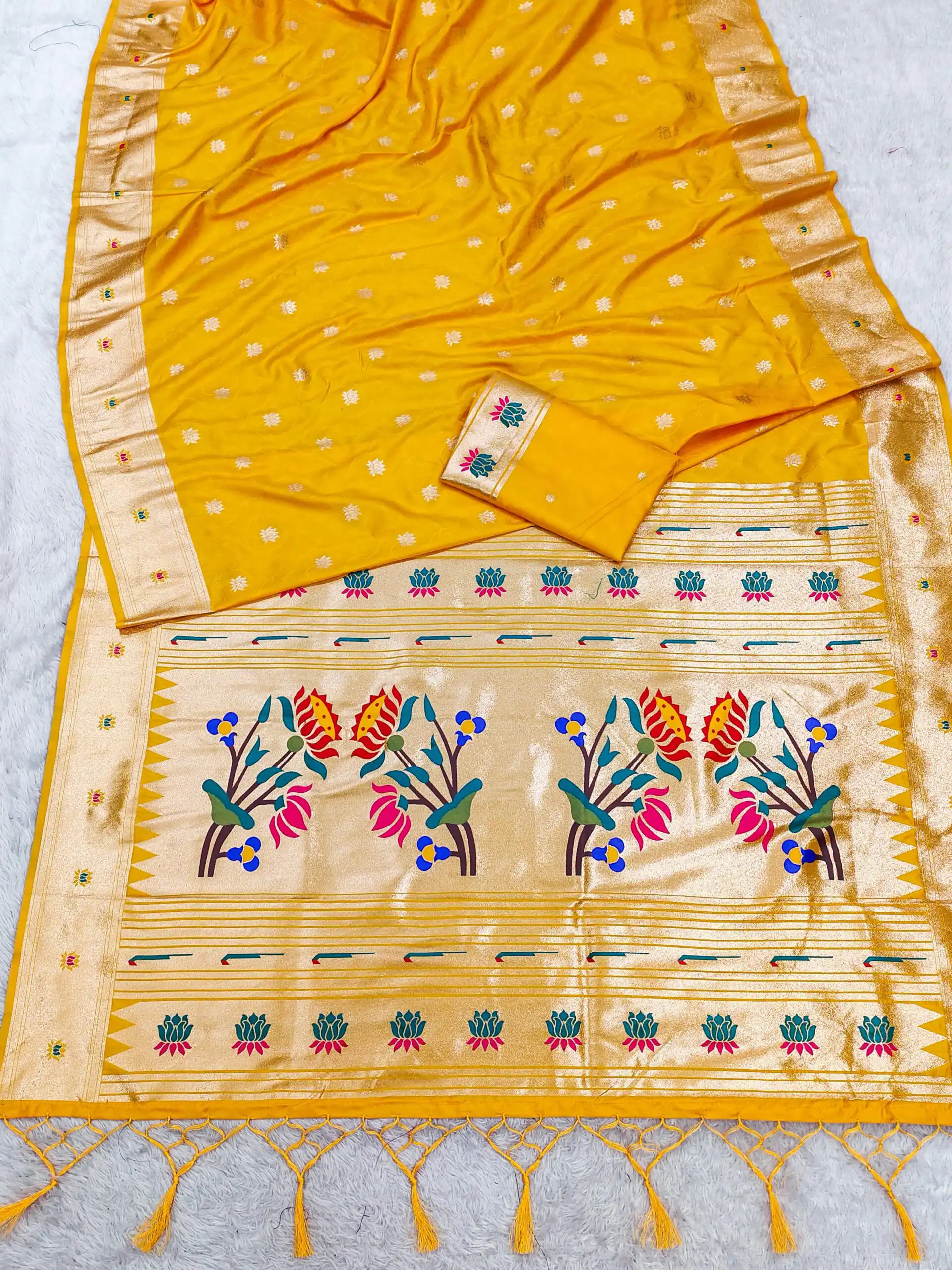 MB 2 Yellow Paithani Silk Saree with Lace Work & Zari Work. Introductory Price ₹2049. Delivery 4-6 Working Days. Shop now. | Sarees, Bollywood Sarees, Creative Sarees, Designer Sarees, Embroidered Sarees, Ethnic Saree, Modern Digital sarees, Party Wear Sarees