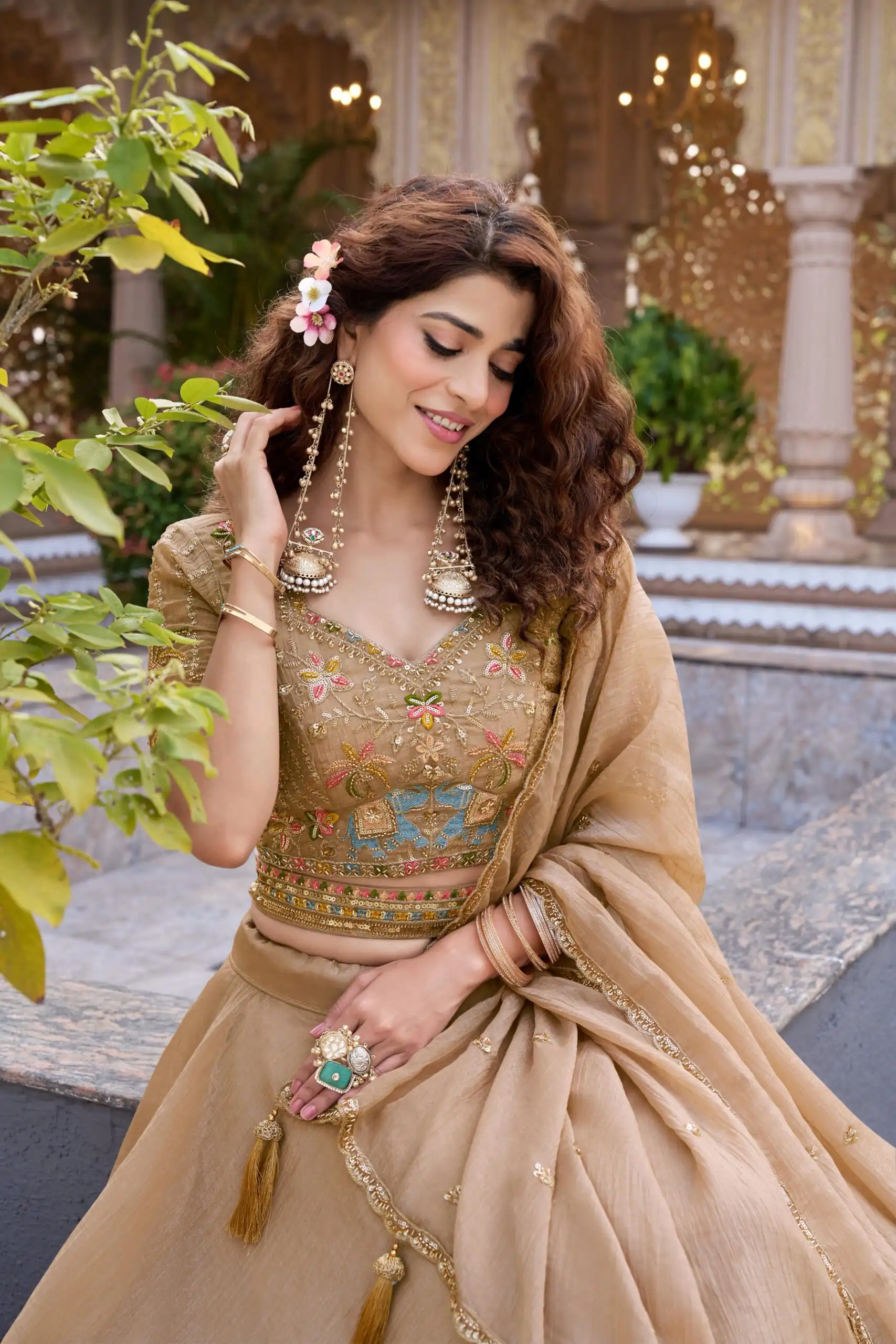 Chiku Crunchy Embroidery Work Lehenga Choli - Image 3