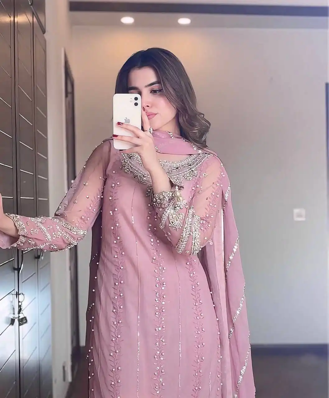 SRK 5276 Baby Pink in Faux Georgette Bead Work & Embroidery Work Salwar Suit . Now at just ₹2049. Delivery 4-6 Working Days. Shop now. | Jump Suits, Salwar suit, Casual Suits, Creative suits, Designer Suits, Palazzo Suits, Party Wear Suits, Patiala Suits, Straight Suits