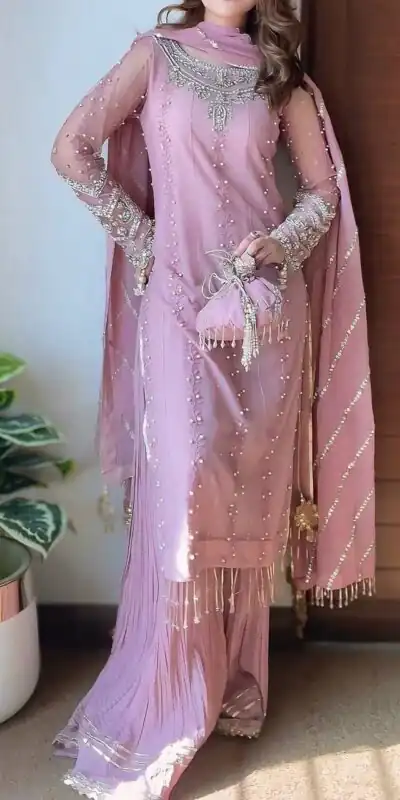 SRK 5276 Baby Pink in Faux Georgette Bead Work & Embroidery Work Salwar Suit . Now at just ₹2049. Delivery 4-6 Working Days. Shop now. | Jump Suits, Salwar suit, Casual Suits, Creative suits, Designer Suits, Palazzo Suits, Party Wear Suits, Patiala Suits, Straight Suits