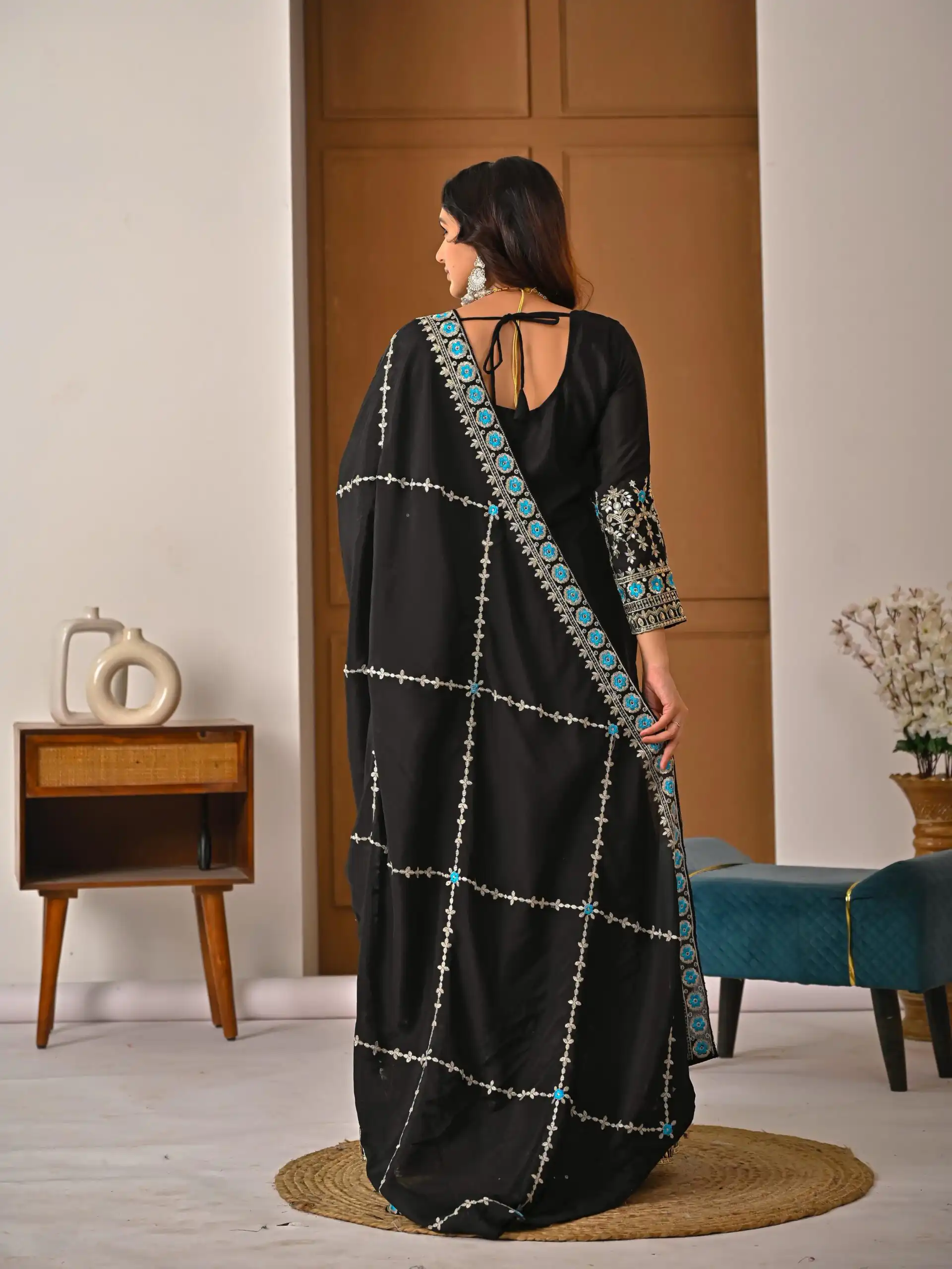 ND 5057 Black NC Vichitra Silk Salwar Suit with Embroidery Work. Special Price ₹2599. Delivery 4-6 Working Days. Shop now. | Jump Suits, Salwar suit, Casual Suits, Creative suits, Designer Suits, Palazzo Suits, Party Wear Suits, Patiala Suits, Straight Suits