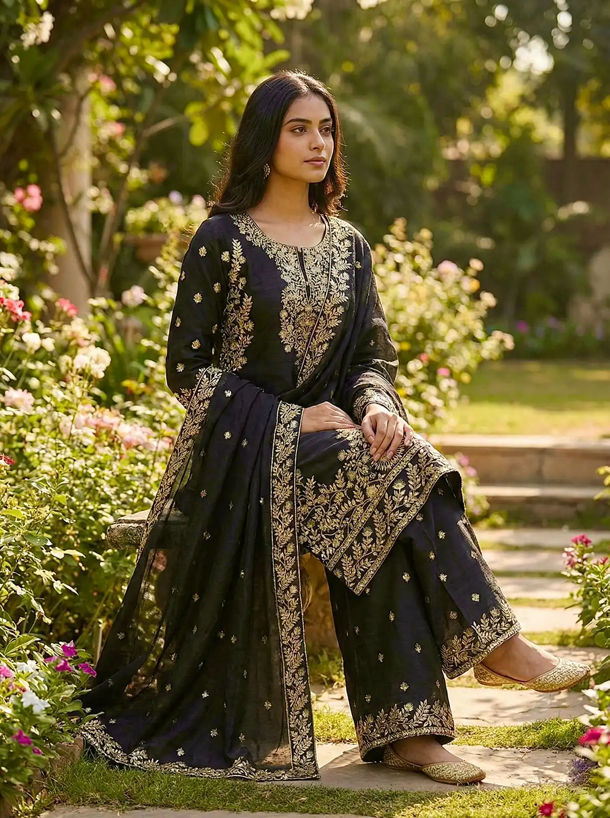 SRK 5316 Black Organza Silk Salwar Suit Perfect for Wedding, Party, Makar Sankranti, Eid, Durga Puja – . Affordable Price ₹2149. Delivery 4-6 Workin | Jump Suits, Salwar suit, Casual Suits, Creative suits, Designer Suits, Palazzo Suits, Party Wear Suits, Patiala Suits, Straight Suits