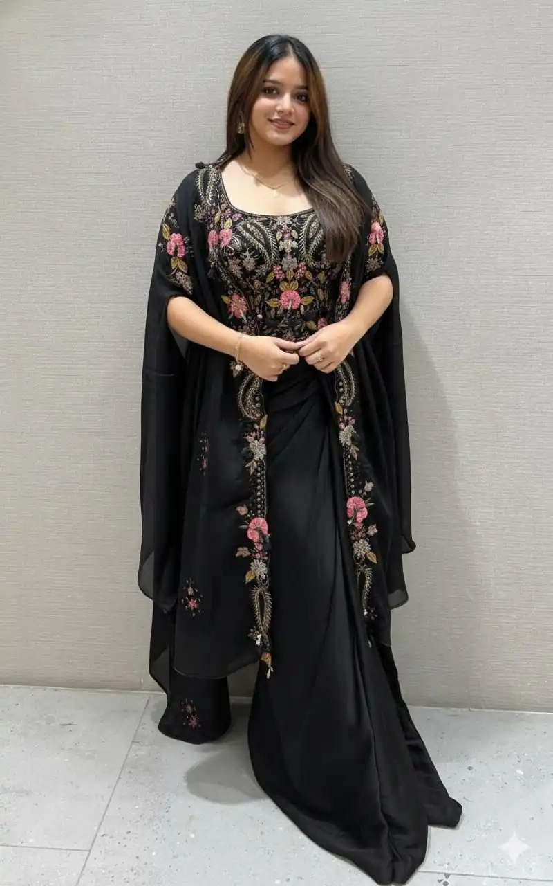 BE 425 Black Color Rangoli Silk Dhoti Suit with Embroidery Work. Wedding, Party, Festive, Events, Best Price ₹1999. Delivery 4-6 Working Days. Shop now. | Jump Suits, Tops & Bottoms, Track Suits, Salwar suit, Casual Suits, Creative suits, Designer Suits, Palazzo Suits, Party Wear Suits, Patiala Suits, Straight Suits, Trendy Wear