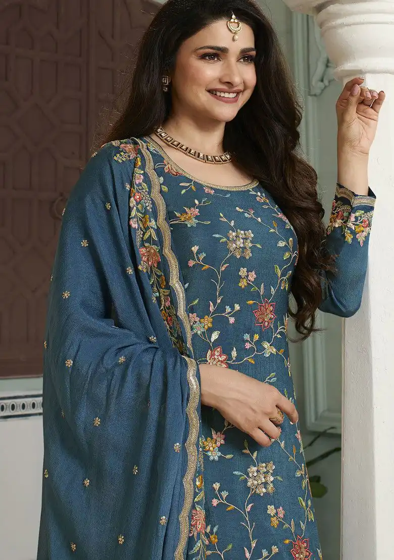 FC AVANTI 66301 Blue Chinon Salwar Suit Perfect for Wedding, Party, Traditional Day, Durga Puja, Makar Sankranti – . Get it for ₹3049. Delivery 4-6 Wor | Jump Suits, Salwar suit, Casual Suits, Creative suits, Designer Suits, Palazzo Suits, Party Wear Suits, Patiala Suits, Straight Suits