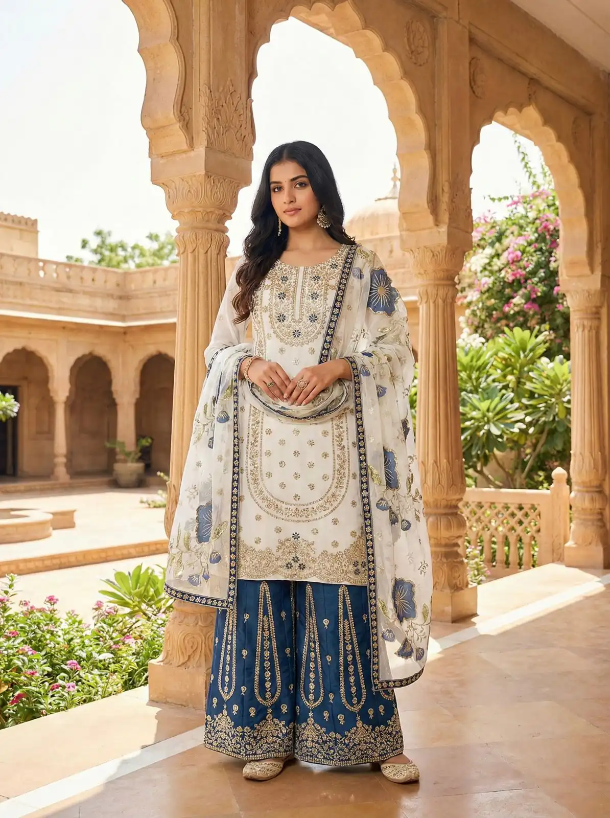 NSR 884 Blue Organza Silk Salwar Suit with Digital Print & Embroidery Work. Introductory Price ₹2149. Delivery 4-6 Working Days. Shop now. | Jump Suits, Salwar suit, Casual Suits, Creative suits, Designer Suits, Palazzo Suits, Party Wear Suits, Patiala Suits, Straight Suits