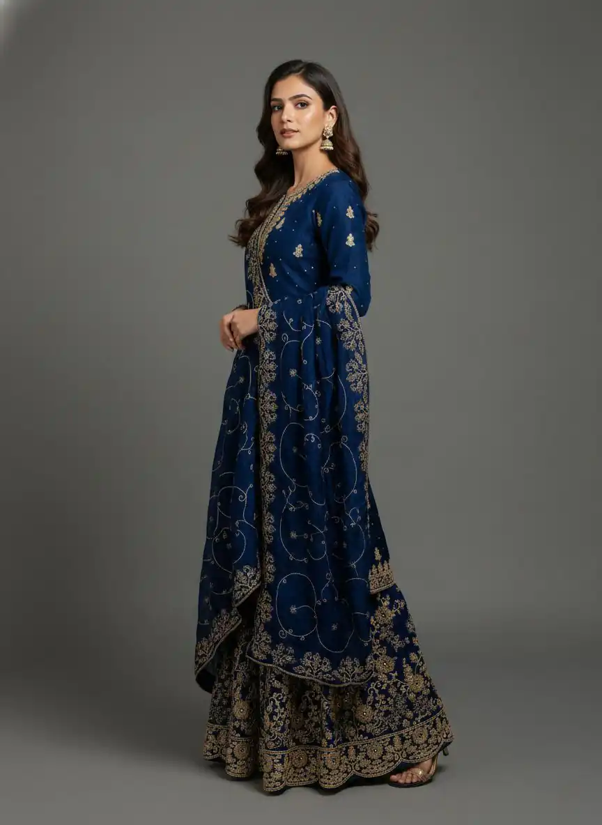 SRK 5319 Blue in Organza Silk Embroidery Work & Lace Work Salwar Suit . Now at just ₹2549. Delivery 4-6 Working Days. Shop now. | Jump Suits, Salwar suit, Casual Suits, Creative suits, Designer Suits, Palazzo Suits, Party Wear Suits, Patiala Suits, Straight Suits