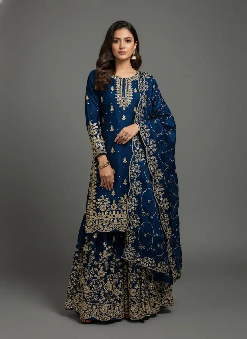 SRK 5319 Blue in Organza Silk Embroidery Work & Lace Work Salwar Suit . Now at just ₹2549. Delivery 4-6 Working Days. Shop now. | Jump Suits, Salwar suit, Casual Suits, Creative suits, Designer Suits, Palazzo Suits, Party Wear Suits, Patiala Suits, Straight Suits