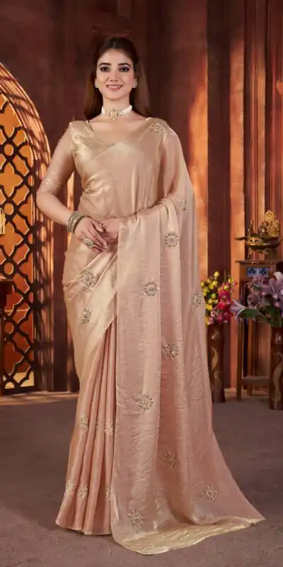 BT 3142 Cream Fandy Satin Silk Saree Perfect for Wedding, Party, Karwa Chauth, Reception, Pooja – . Festive Deal ₹1999. Delivery 4-6 Working Days. | Sarees, Bollywood Sarees, Creative Sarees, Designer Sarees, Embroidered Sarees, Ethnic Saree, Modern Digital sarees, Party Wear Sarees