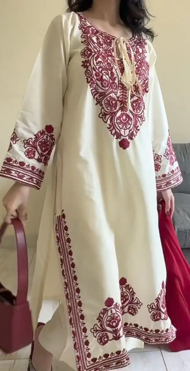 DC 108 Cream Color Natural Crep Salwar Suit with Embroidery Work. Wedding, Party, Festive, Best Price ₹1849. Delivery 4-6 Working Days. Shop now. | Jump Suits, Salwar suit, Casual Suits, Creative suits, Designer Suits, Palazzo Suits, Party Wear Suits, Patiala Suits, Straight Suits