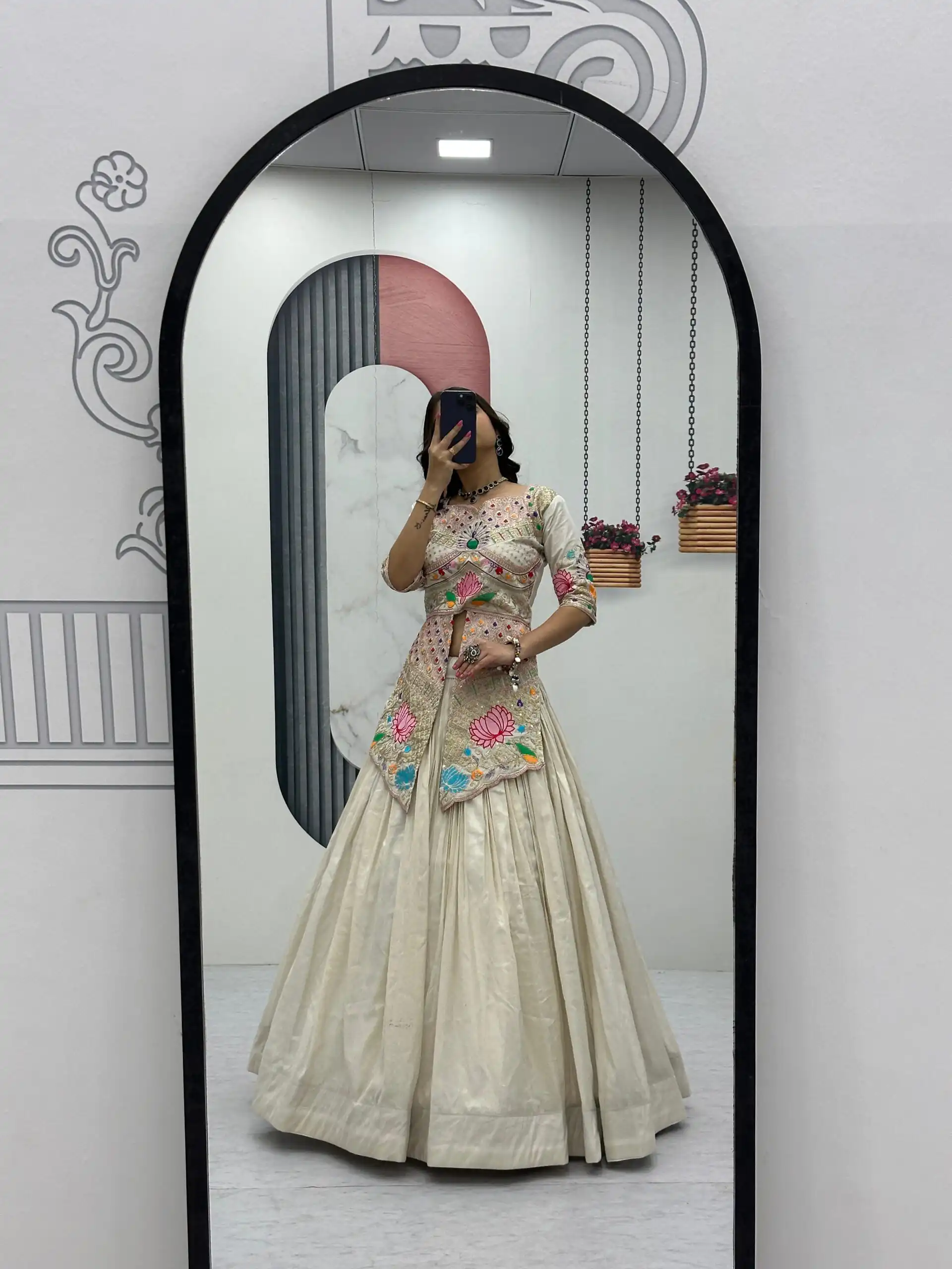 PC 557 Cream Simar Cosmos Lehenga Choli Perfect for Wedding, Party, Lohri, Baby Shower, Housewarming – . Introductory Price ₹2649. Delivery 4-6 Workin | Lehenga, Bollywood Lehenga, Creative Lehenga, Designer Lehenga, Embroidered Lehenga, Party Wear Lehenga