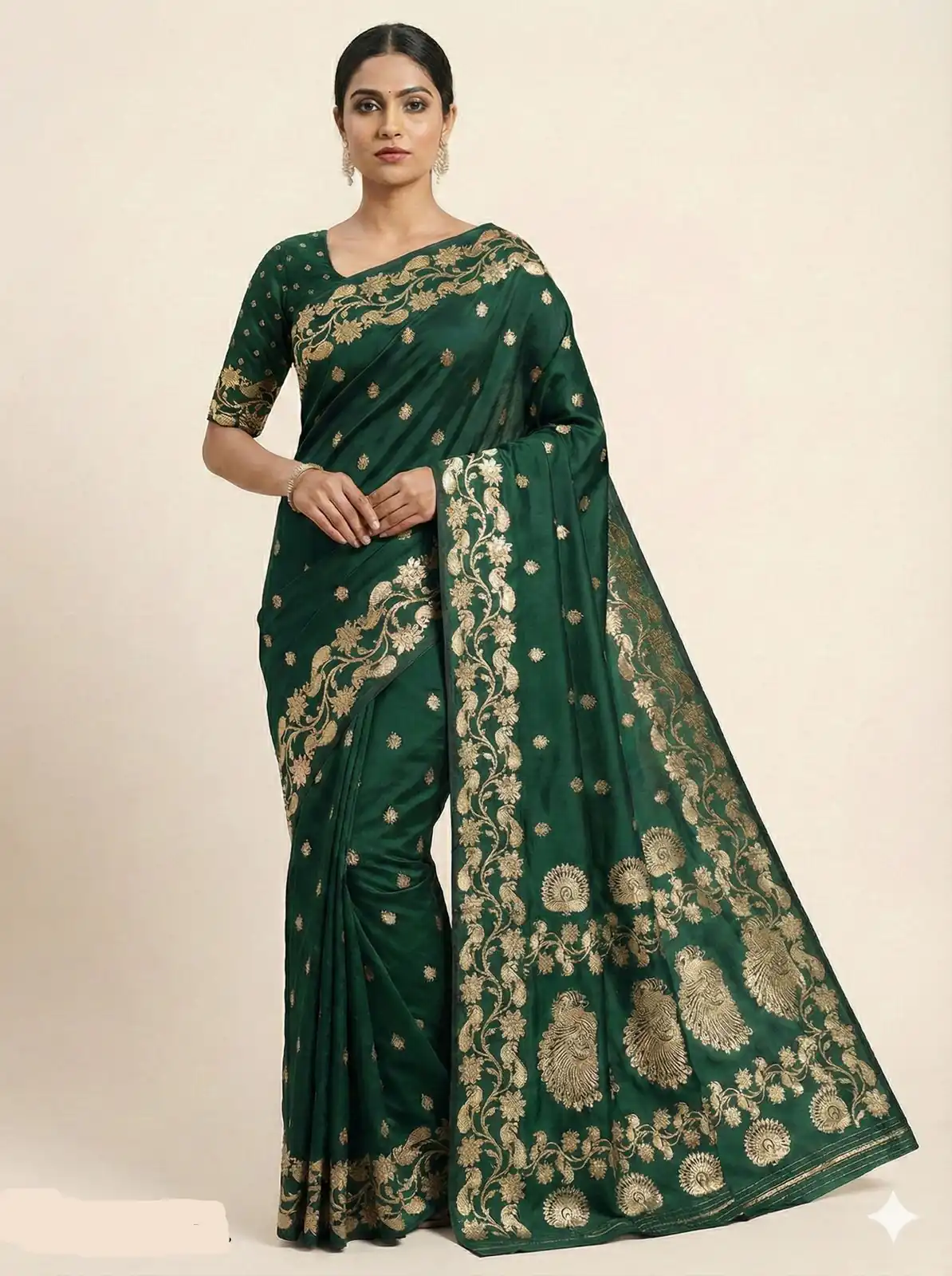 MB 213 Green Color Zari Work & Lace Work Saree in Banarasi Soft. Grab it for ₹1899. Delivery 4-6 Working Days .Online Shop now. | Sarees, Bollywood Sarees, Creative Sarees, Designer Sarees, Embroidered Sarees, Ethnic Saree, Modern Digital sarees, Party Wear Sarees