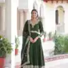 KA 1215 Green Vichitra Silk Gown Perfect for Wedding, Party, Holi, Anniversary, Mehendi –. Grab it for ₹2449. Delivery 4-6 Working Days. Shop now. | Gowns, Bollywood Gowns, Creative Gowns, Designer Gowns, Embroidered Gowns, Party Wear Gowns