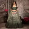 Mehandi Kasturi Silk Crap Sequence Work Lehenga Choli