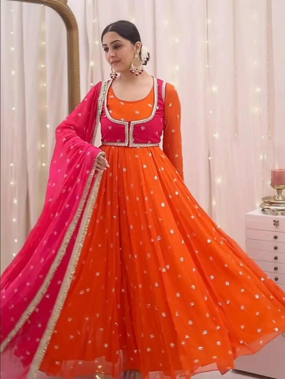 KD 1518 Orange Faux Georgette Salwar Suit Perfect for Wedding, Party, Raksha Bandhan, Housewarming, Bridal Wear – . Available at ₹2099 only. Delivery | Jump Suits, Salwar suit, Casual Suits, Creative suits, Designer Suits, Palazzo Suits, Party Wear Suits, Patiala Suits, Straight Suits