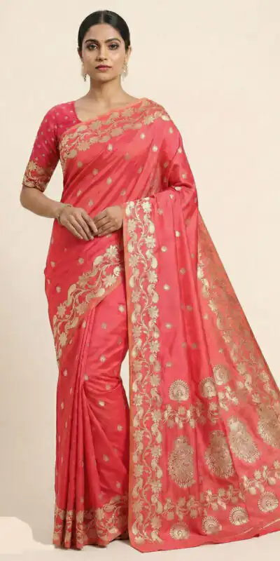 MB 213 Peach Color Zari Work & Lace Work Saree in Banarasi Soft. Grab it for ₹1899. Delivery 4-6 Working Days .Online Shop now. | Sarees, Bollywood Sarees, Creative Sarees, Designer Sarees, Embroidered Sarees, Ethnic Saree, Modern Digital sarees, Party Wear Sarees