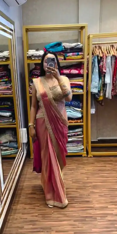 ST 1155 Peach in Fandy Satin Lace Work & Embroidery Work Saree . Special Price ₹2149. Delivery 4-6 Working Days. Shop now. | Sarees, Bollywood Sarees, Creative Sarees, Designer Sarees, Embroidered Sarees, Ethnic Saree, Modern Digital sarees, Party Wear Sarees