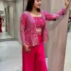 Pink Chinon Silk Embroidery Work Salwar Suit