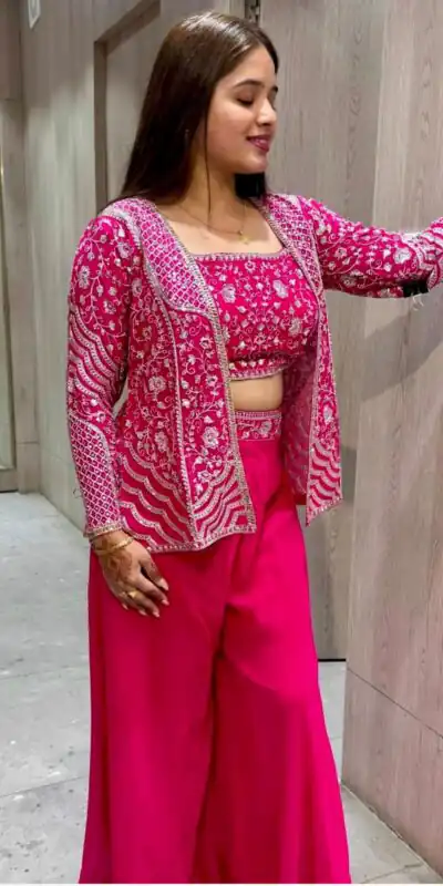 BB 13 Pink Chinon Silk Salwar Suit with Embroidery Work. Wedding, Party, Festive, Events Special Price ₹2399. Delivery 4-6 Working Days. Shop now. | Jump Suits, Salwar suit, Casual Suits, Creative suits, Designer Suits, Palazzo Suits, Party Wear Suits, Patiala Suits, Straight Suits