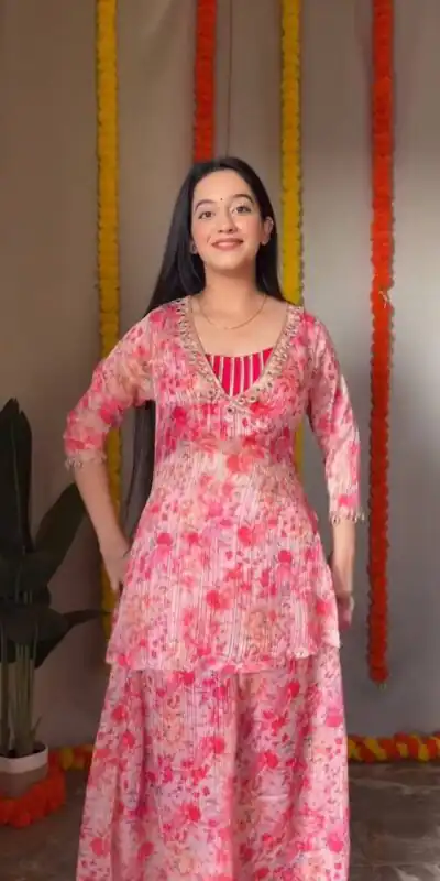 ST 191 Pink Dhamal Jari Salwar Suit with Digital Print & Mirror Work. Available at ₹1699 only. Delivery 4-6 Working Days. Shop now. | Jump Suits, Salwar suit, Casual Suits, Creative suits, Designer Suits, Palazzo Suits, Party Wear Suits, Patiala Suits, Straight Suits