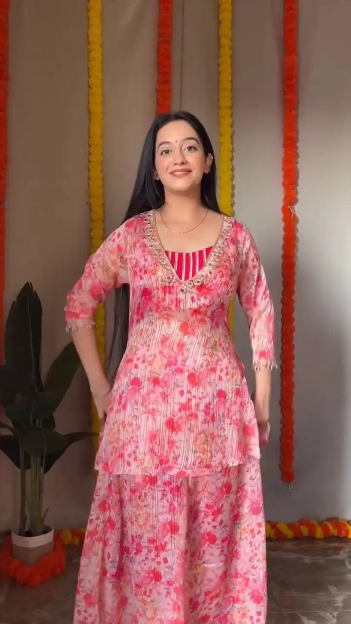 ST 191 Pink Dhamal Jari Salwar Suit with Digital Print & Mirror Work. Available at ₹1699 only. Delivery 4-6 Working Days. Shop now. | Jump Suits, Salwar suit, Casual Suits, Creative suits, Designer Suits, Palazzo Suits, Party Wear Suits, Patiala Suits, Straight Suits