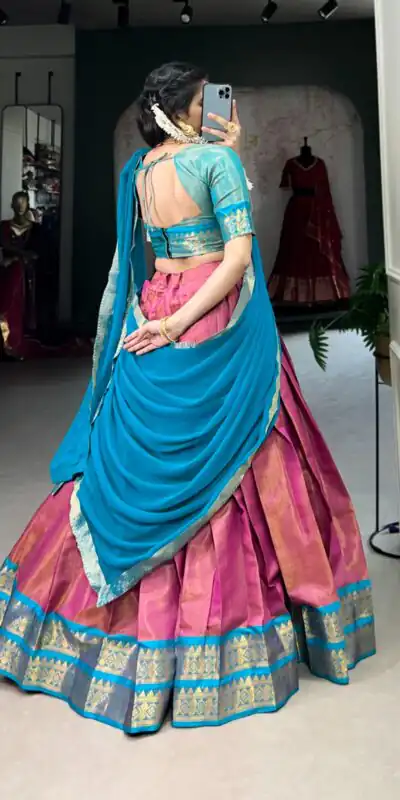 LNB 2002 Pink Color Color Kanchipuram Zari Weaving Work Lehenga Choli Wedding, Party, Festive, Events Etc. Delivery 4-6 Working Days Rs 1899 | Lehenga, Bollywood Lehenga, Creative Lehenga, Designer Lehenga, Embroidered Lehenga, Party Wear Lehenga