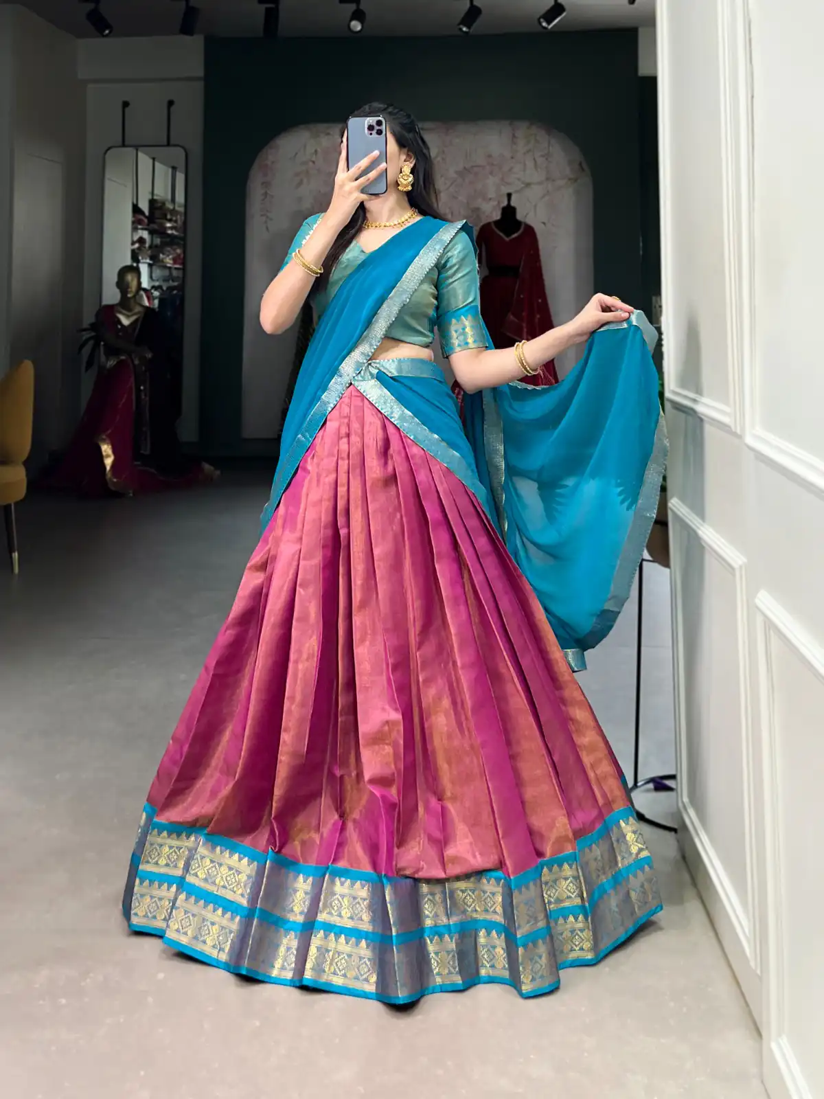 LNB 2002 Pink Color Color Kanchipuram Zari Weaving Work Lehenga Choli Wedding, Party, Festive, Events Etc. Delivery 4-6 Working Days Rs 1899 | Lehenga, Bollywood Lehenga, Creative Lehenga, Designer Lehenga, Embroidered Lehenga, Party Wear Lehenga
