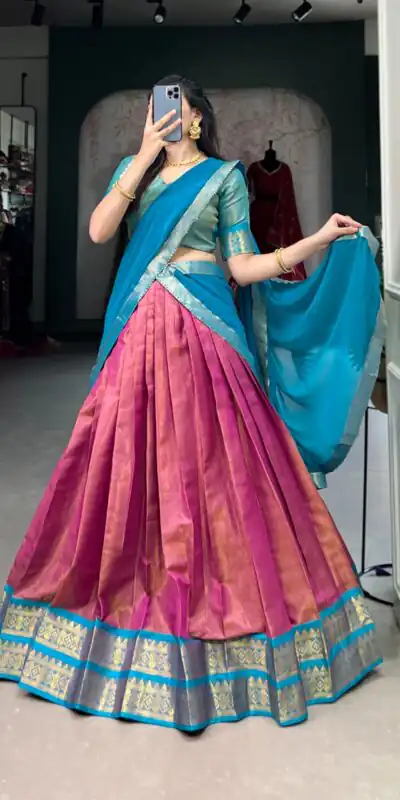 LNB 2002 Pink Color Color Kanchipuram Zari Weaving Work Lehenga Choli Wedding, Party, Festive, Events Etc. Delivery 4-6 Working Days Rs 1899 | Lehenga, Bollywood Lehenga, Creative Lehenga, Designer Lehenga, Embroidered Lehenga, Party Wear Lehenga
