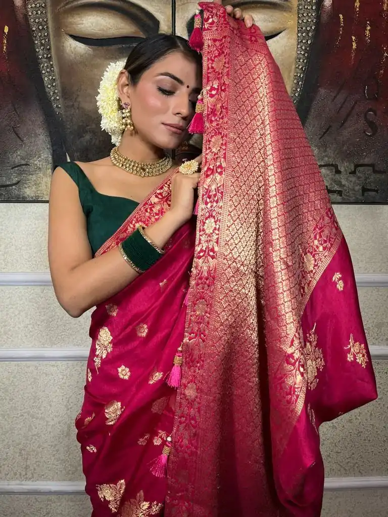 KPR 226 Pink Soft Lichi Silk Saree Perfect for Wedding, Party, Raksha Bandhan, Sangeet, Eid – . Get it for ₹1399. Delivery 4-6 Working Days. | Sarees, Bollywood Sarees, Creative Sarees, Designer Sarees, Embroidered Sarees, Ethnic Saree, Modern Digital sarees, Party Wear Sarees