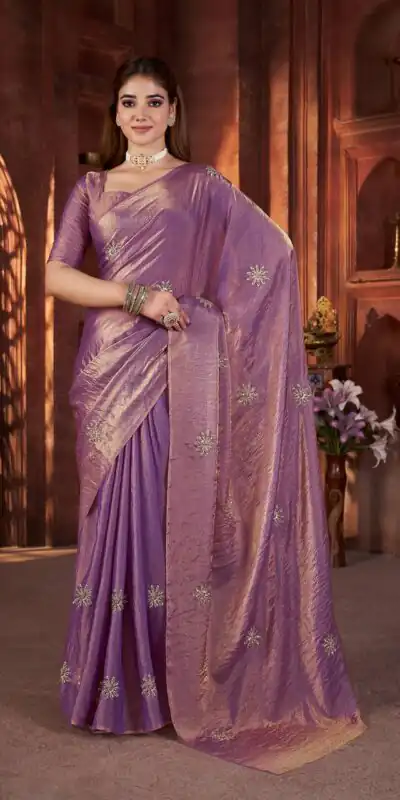 BT 3142 Purple Fandy Satin Silk Saree Perfect for Wedding, Party, Karwa Chauth, Reception, Pooja – . Festive Deal ₹1999. Delivery 4-6 Working Days. | Sarees, Bollywood Sarees, Creative Sarees, Designer Sarees, Embroidered Sarees, Ethnic Saree, Modern Digital sarees, Party Wear Sarees