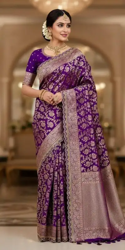 MS 451 Purple Litchi Silk Saree with Embroidery Work & Lace Work. Available at ₹1399 only. Delivery 4-6 Working Days. Shop now. | Sarees, Bollywood Sarees, Creative Sarees, Designer Sarees, Embroidered Sarees, Ethnic Saree, Modern Digital sarees, Party Wear Sarees