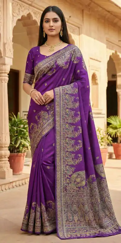 MB 46 Purple Color Pashmina Silk Saree with Lace Work & Lace Border. Now at just ₹2399. Delivery 4-6 Working Days. Shop now. | Sarees, Bollywood Sarees, Creative Sarees, Designer Sarees, Embroidered Sarees, Ethnic Saree, Modern Digital sarees, Party Wear Sarees
