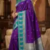 MB 187 Purple in Soft Banarasi Zari Work & Lace Work Saree . Available at ₹2049 only. Delivery 4-6 Working Days. Shop now. | Sarees, Bollywood Sarees, Creative Sarees, Designer Sarees, Embroidered Sarees, Ethnic Saree, Modern Digital sarees, Party Wear Sarees