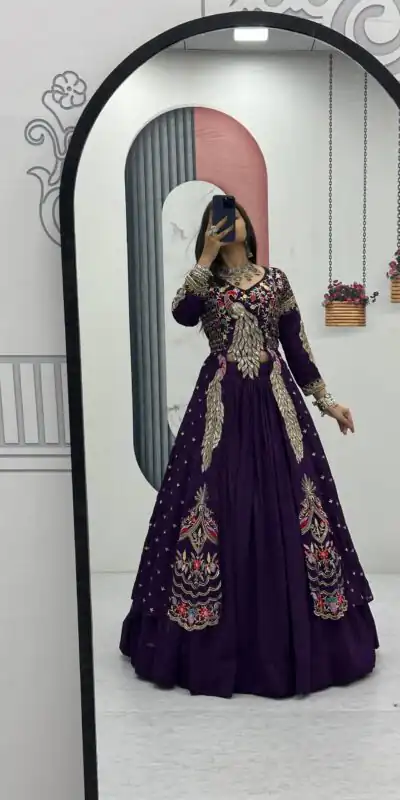PC 528 Purple Color Vichitra Sequence Work Lehenga Choli Designer Work. Grab it for ₹2649. Delivery 4-6 Working Days. Shop now. | Lehenga, Bollywood Lehenga, Creative Lehenga, Designer Lehenga, Embroidered Lehenga, Party Wear Lehenga