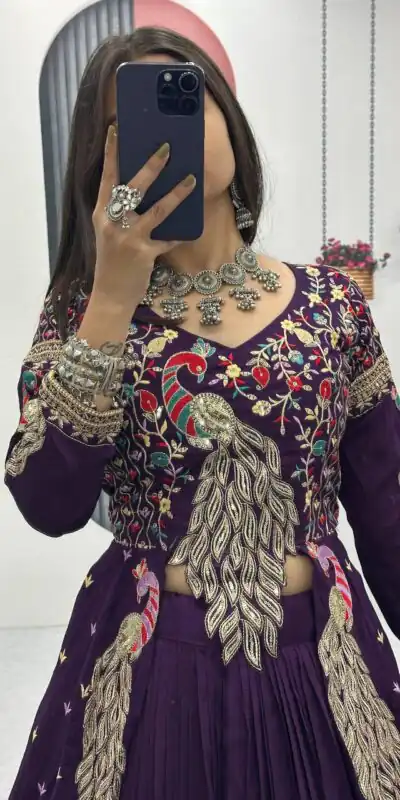PC 528 Purple Color Vichitra Sequence Work Lehenga Choli Designer Work. Grab it for ₹2649. Delivery 4-6 Working Days. Shop now. | Lehenga, Bollywood Lehenga, Creative Lehenga, Designer Lehenga, Embroidered Lehenga, Party Wear Lehenga