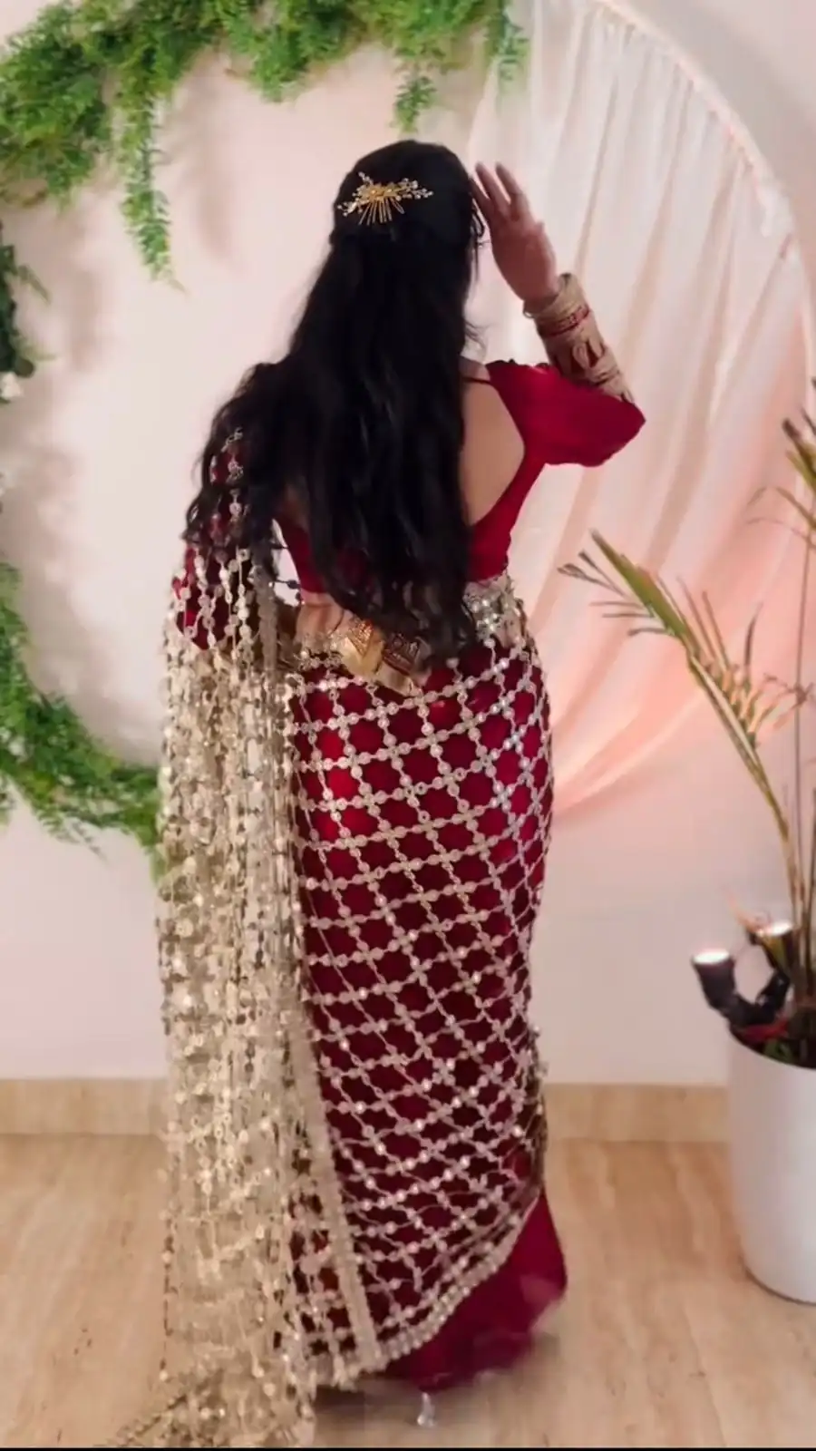 SRK 5322 Red Fendy Silk Saree with Lace Work & Mirror Work. Wedding, Party, Festive, Events, Festive Deal ₹2499. Delivery 4-6 Working Days. Shop now. | Sarees, Bollywood Sarees, Creative Sarees, Designer Sarees, Embroidered Sarees, Ethnic Saree, Modern Digital sarees, Party Wear Sarees