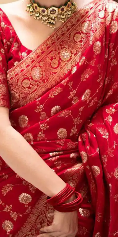 KPR 208 Red in Color Soft Lichi Silk Designer Work Saree . Wedding, Party, Festive, Available at ₹1399 only. Delivery 4-6 Working Days. Shop now. | Sarees, Bollywood Sarees, Creative Sarees, Designer Sarees, Embroidered Sarees, Ethnic Saree, Modern Digital sarees, Party Wear Sarees