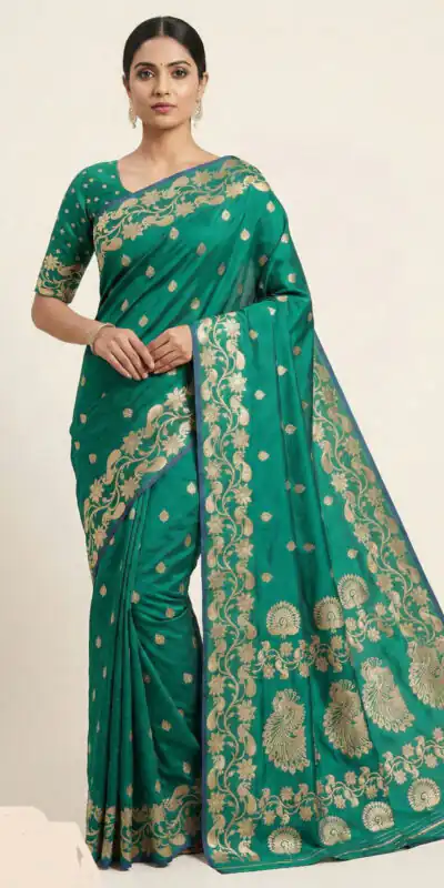 MB 213 Sea Green Color Zari Work & Lace Work Saree in Banarasi Soft. Grab it for ₹1899. Delivery 4-6 Working Days. Shop now. | Sarees, Bollywood Sarees, Creative Sarees, Designer Sarees, Embroidered Sarees, Ethnic Saree, Modern Digital sarees, Party Wear Sarees