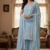 BE 430 Sky Blue Color Georgette Salwar Suit with Embroidery Work. Best Price ₹2399. Delivery 4-6 Working Days. Online Shop now. | Jump Suits, Tops & Bottoms, Track Suits, Salwar suit, Casual Suits, Creative suits, Designer Suits, Palazzo Suits, Party Wear Suits, Patiala Suits, Straight Suits, Trendy Wear