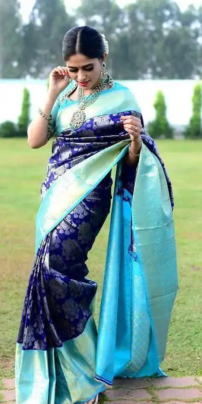 LKP 1071 Sky Blue in Soft Lichi Silk ace Border & Lace Work Saree . Exclusive Offer ₹1449. Delivery 4-6 Working Days. Shop now. | Sarees, Bollywood Sarees, Creative Sarees, Designer Sarees, Embroidered Sarees, Ethnic Saree, Modern Digital sarees, Party Wear Sarees