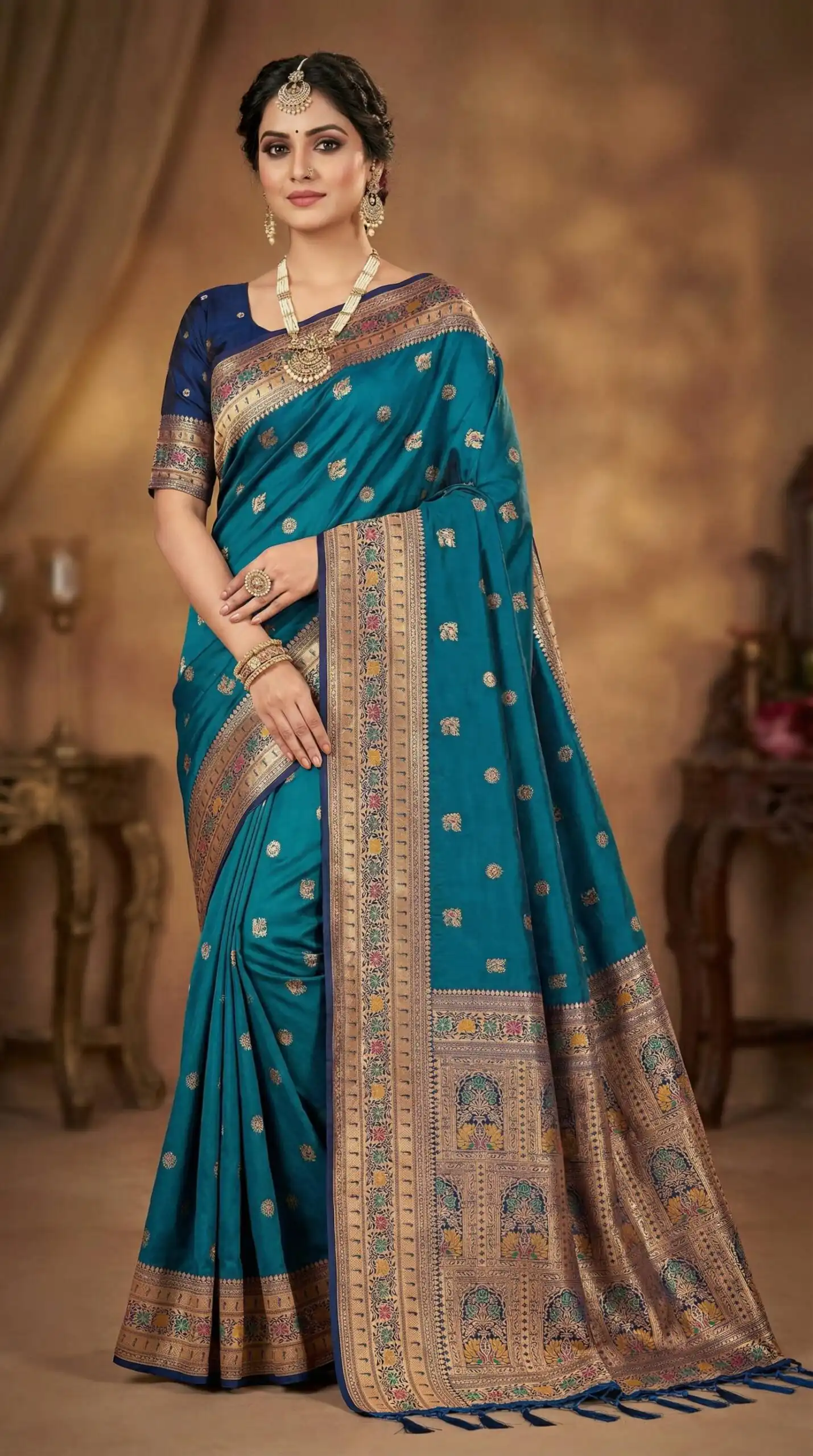 MB 18 Teal in Color Meenakari Zari Work & Lace Work Saree work. Exclusive Offer ₹2399. Delivery 4-6 Working Days. Shop now. | Sarees, Bollywood Sarees, Creative Sarees, Designer Sarees, Embroidered Sarees, Ethnic Saree, Modern Digital sarees, Party Wear Sarees