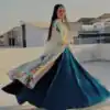 Teal Simar Silk Embroidery Work Lehenga Choli